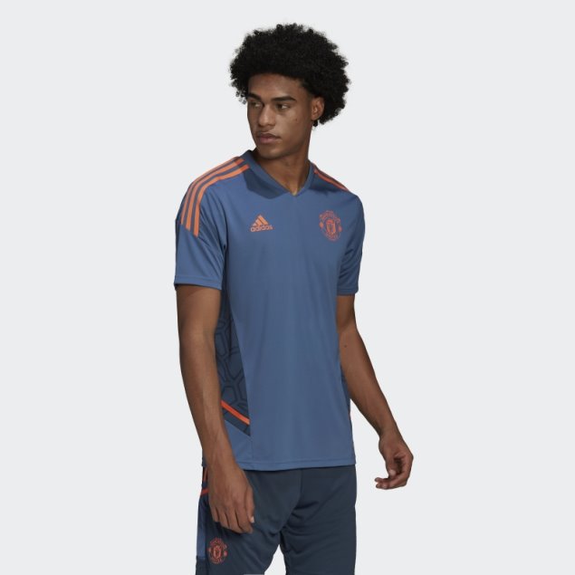 Camiseta De Entrenamiento Manchester United Condivo 22 Azul Adidas