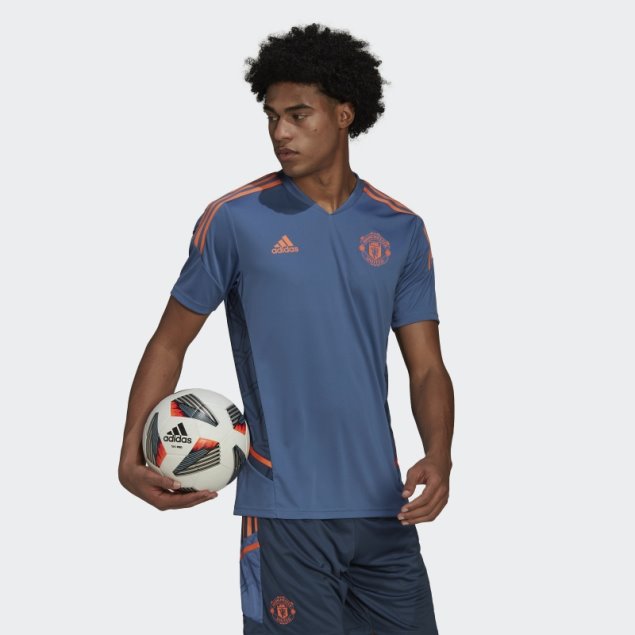 Camiseta De Entrenamiento Manchester United Condivo 22 Azul Adidas