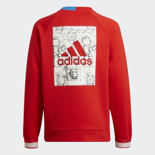 Sudadera Roja Adidas X Lego Tech Pack Crew
