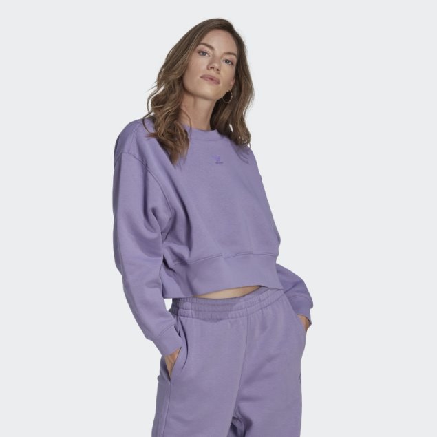 Sudadera Adidas Lila Adicolor Essentials Crew