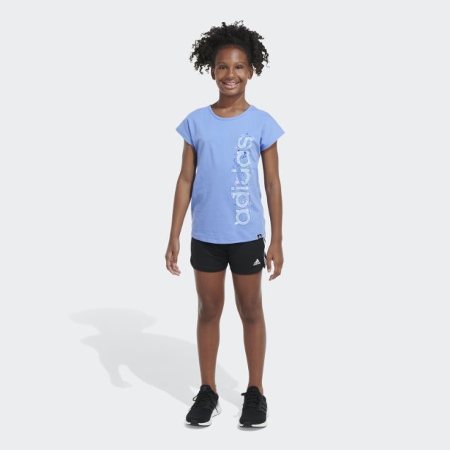 Camiseta Adidas Azul Con Manga Corta