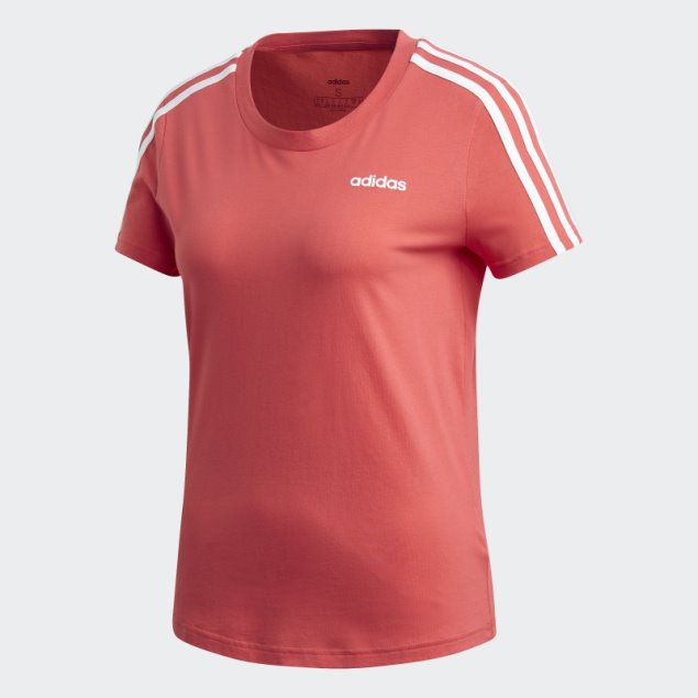 Camiseta Essentials 3 Rayas Adidas Core Pink