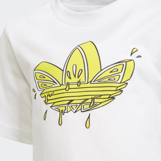 Adidas Graphic Trefoil Shorts Tee Conjunto Blanco
