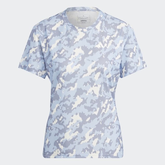 Camiseta Adidas Own The Run Camo Running Azul Amanecer