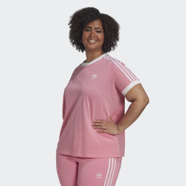 Camiseta Adicolor Classics 3-stripes (talla Grande) Rosa Adidas