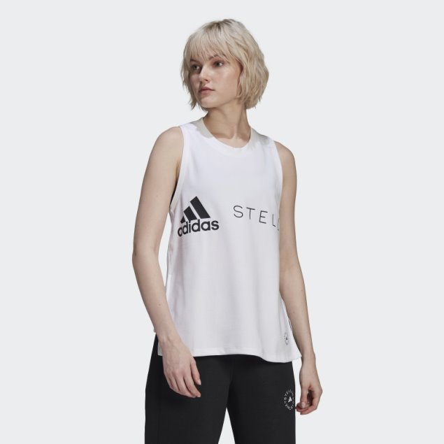 Adidas By Stella Mccartney Sportswear Camiseta Sin Mangas Con Logo Blanco