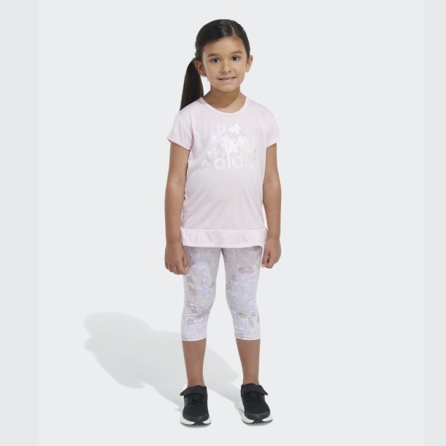 Conjunto Capri Adidas Rosa Mel Tee Aop