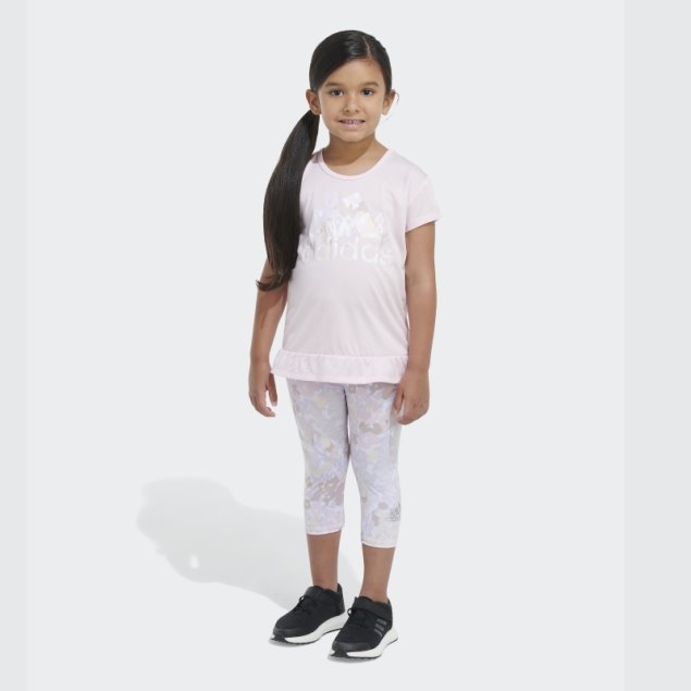 Conjunto Capri Adidas Rosa Mel Tee Aop