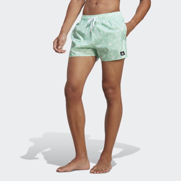 Mint Adidas Logo Print Clx Shorts De Baño Muy Cortos