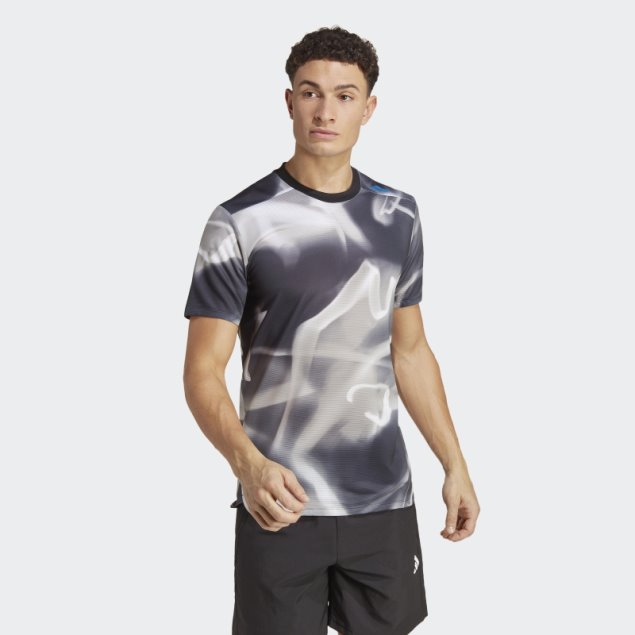 Adidas Design 4 Training Heat.rdy Allover Print Hiit Training Tee Gris