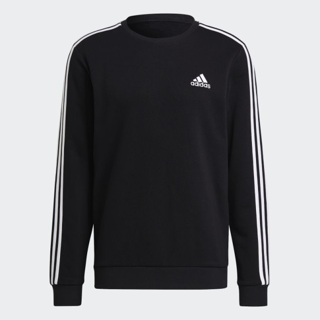 Sudadera Negra Essentials Con 3 Rayas Adidas