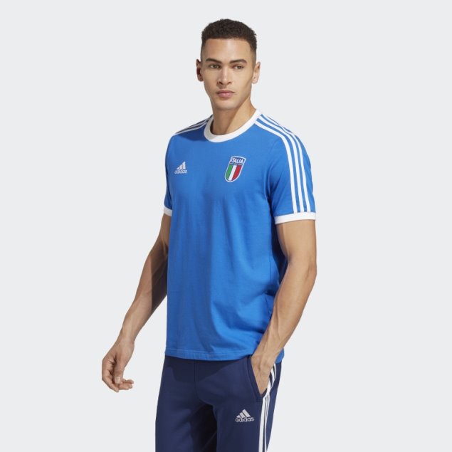 Camiseta Italia 3 Rayas Azul Adidas