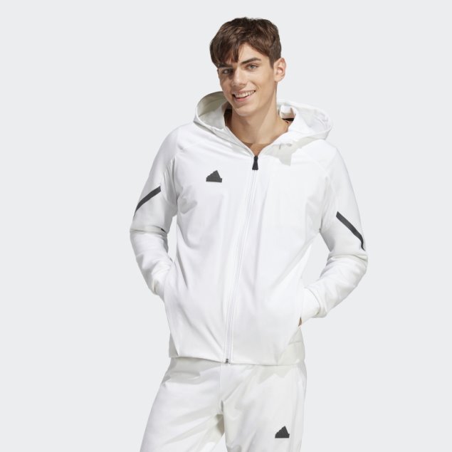 Chaqueta De Chándal Premium Con Cremallera Completa Diseñada En Blanco 4 Gameday Adidas