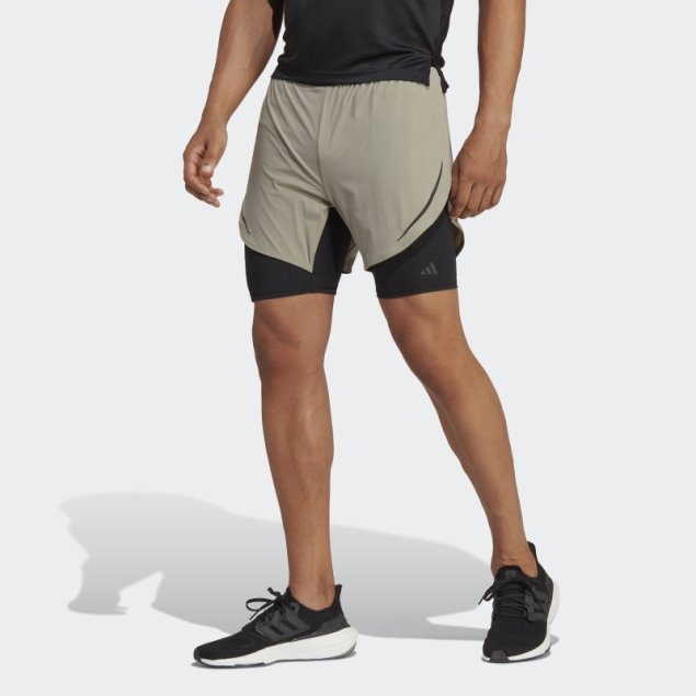 Adidas Heat.rdy Hiit 2-in-1 Shorts De Entrenamiento Plateados