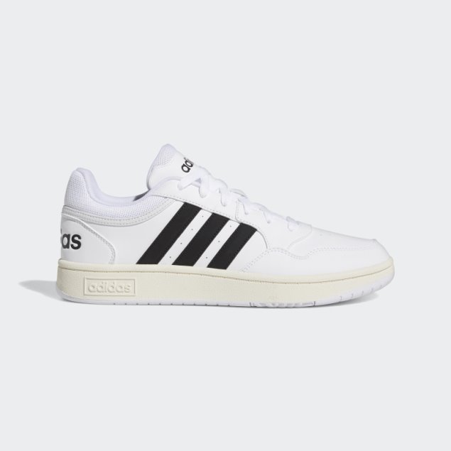 Blanco Adidas Hoops 3.0 Bajo Clásico Vintage Zapatos Moda