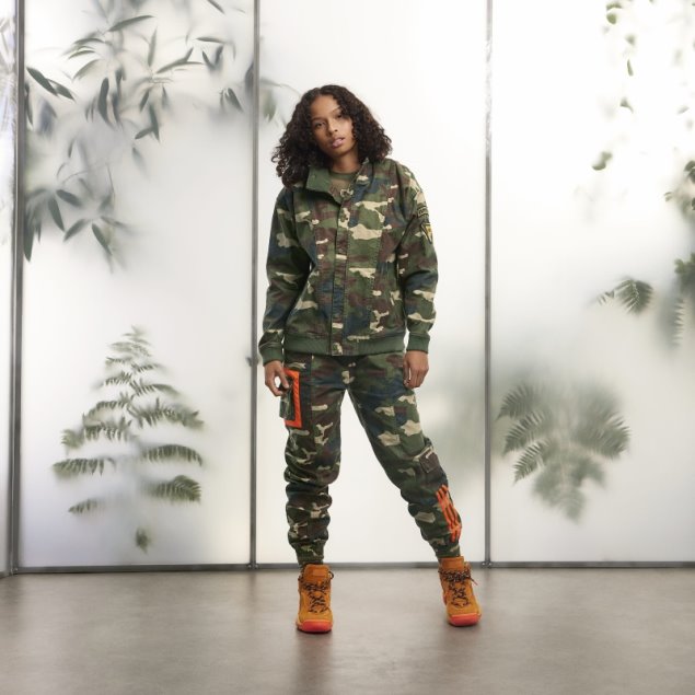 Chaqueta De Lona Con Estampado De Camuflaje Adidas