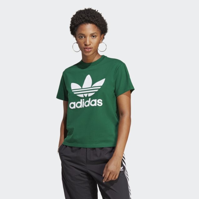 Camiseta Adidas Adicolor Classics Trefoil Verde Oscuro