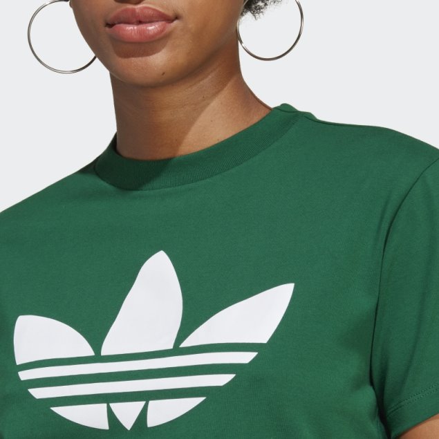 Adidas Adicolor Classics Camiseta Verde Oscuro Con Trébol