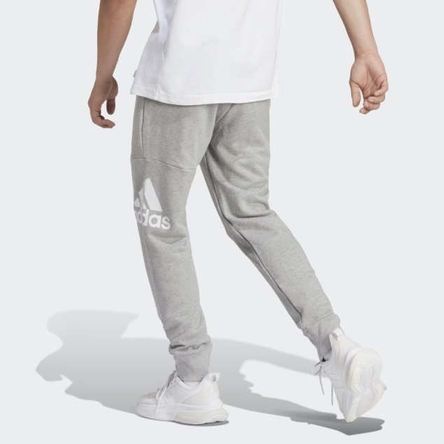 Pantalones Adidas Essentials French Terry Tapered Cuff Logo Gris Medio