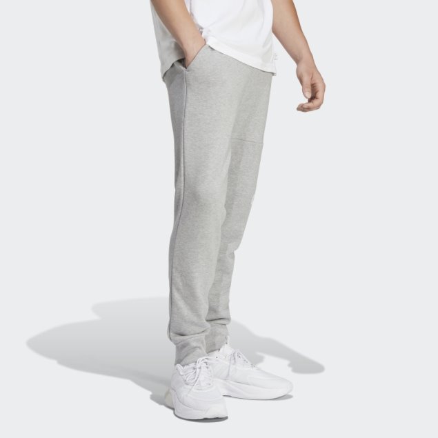 Pantalones Adidas Essentials French Terry Tapered Cuff Logo Gris Medio