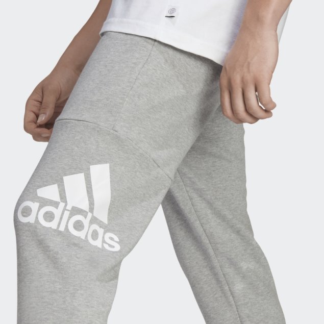 Pantalones Adidas Essentials French Terry Tapered Cuff Logo Gris Medio