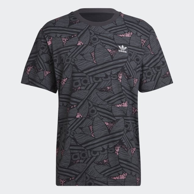 Adidas Camiseta Rekive Trefoil Allover Print Negra