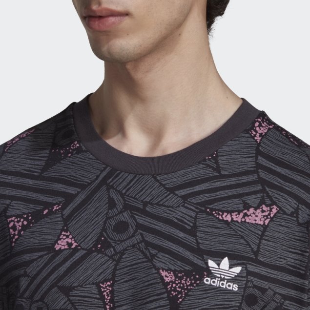 Adidas Camiseta Rekive Trefoil Allover Print Negra