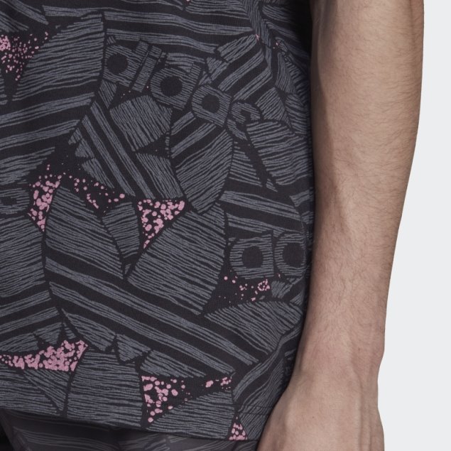 Adidas Camiseta Rekive Trefoil Allover Print Negra