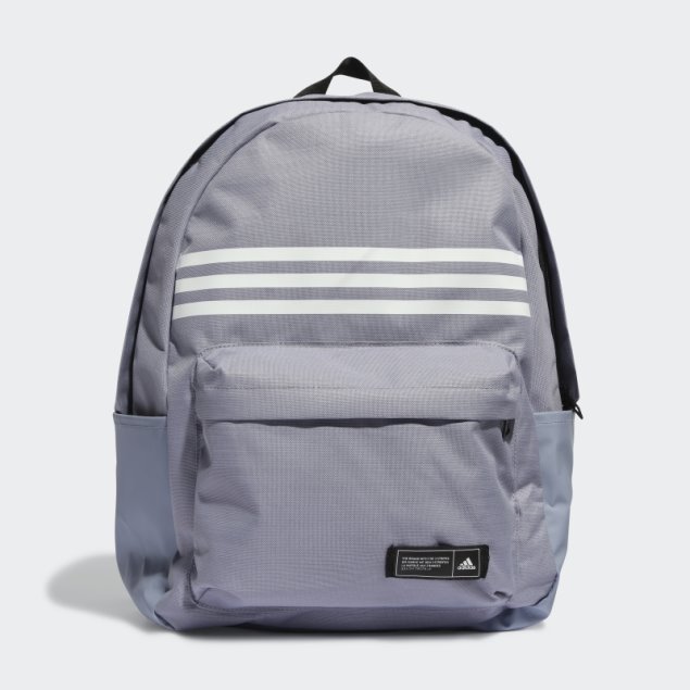 Mochila Clásica 3 Rayas Horizontal Adidas Plata Violeta