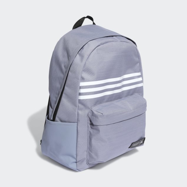 Mochila Clásica 3 Rayas Horizontal Adidas Plata Violeta