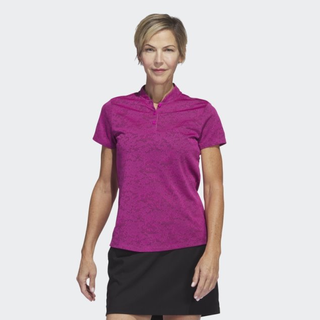 Adidas Polo De Golf Fucsia Jacquard