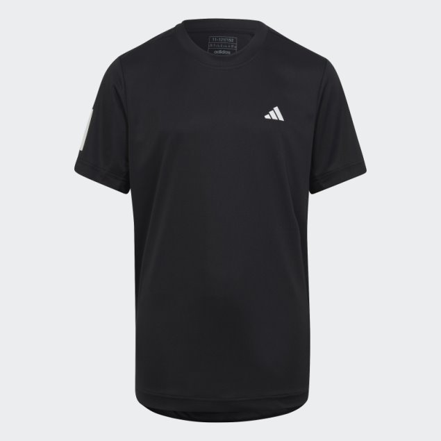 Camiseta Negra Adidas Club Tennis 3 Rayas