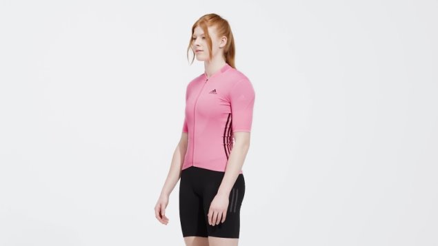 Maillot Ciclista Manga Corta Rosa Adidas