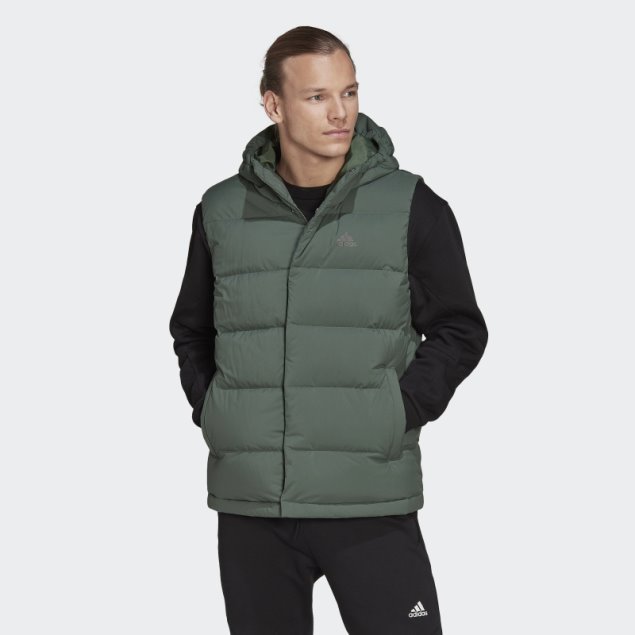 Chaqueta De Plumón Con Capucha Adidas Helionic Verde óxido