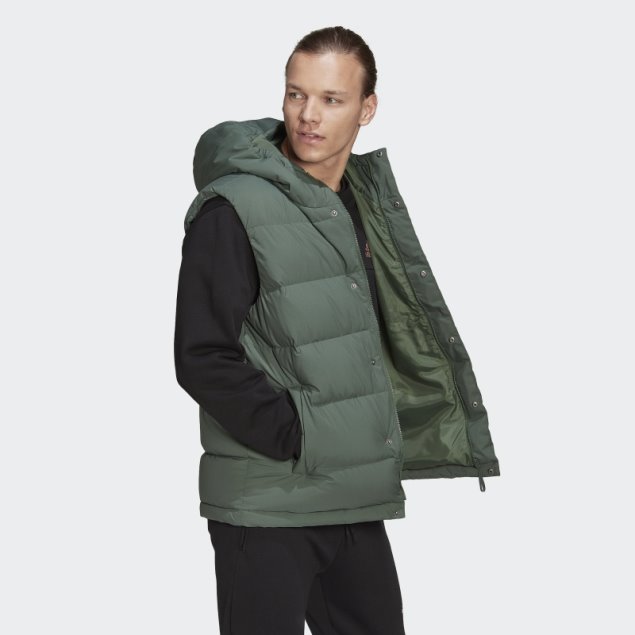 Chaqueta De Plumón Con Capucha Adidas Helionic Verde óxido