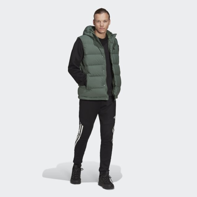 Chaqueta De Plumón Con Capucha Adidas Helionic Verde óxido