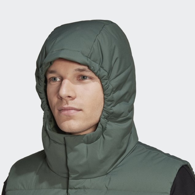 Chaqueta De Plumón Con Capucha Adidas Helionic Verde óxido