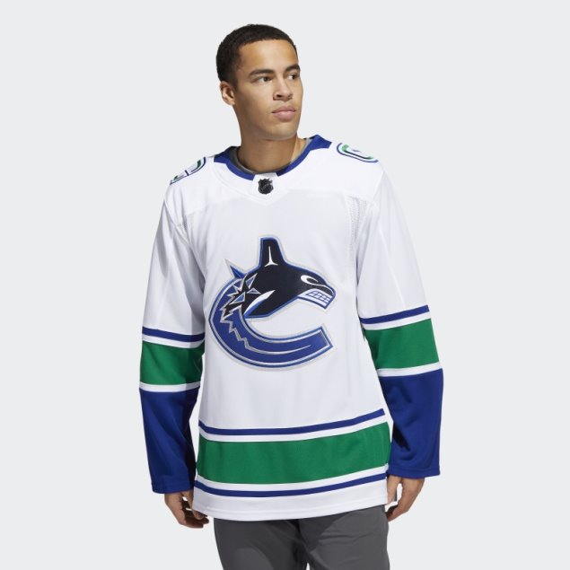 Blanco Canucks Visitante Autentico Pro Jersey Adidas