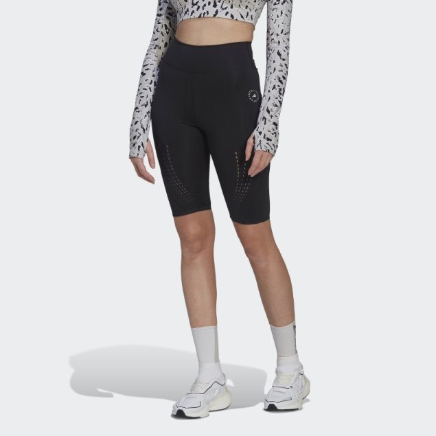 Negro Moda Adidas By Stella Mccartney Medias De Ciclismo De Entrenamiento Truepurpose