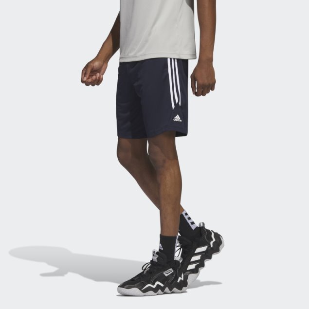 Pantalones Cortos De Baloncesto Adidas Legends 3 Rayas Hot Ink