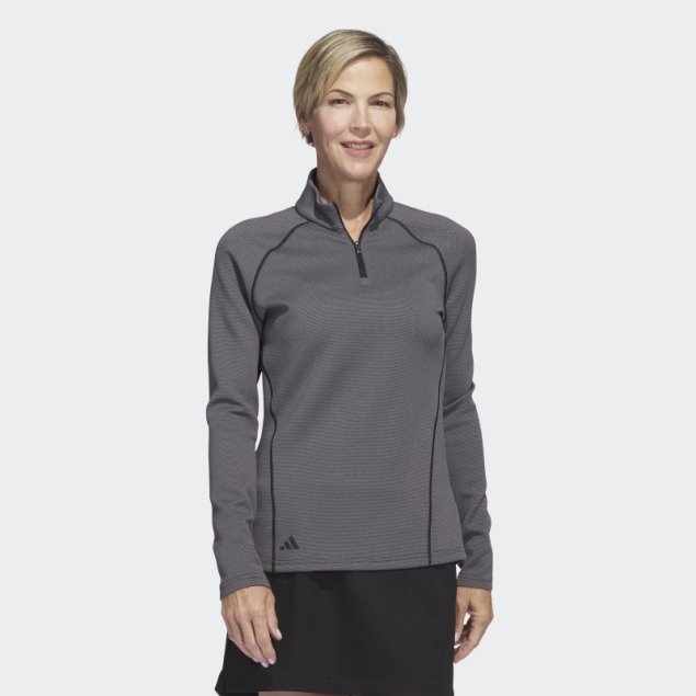 Jersey Negro De Golf Con Cremallera De 1/4 De Adidas