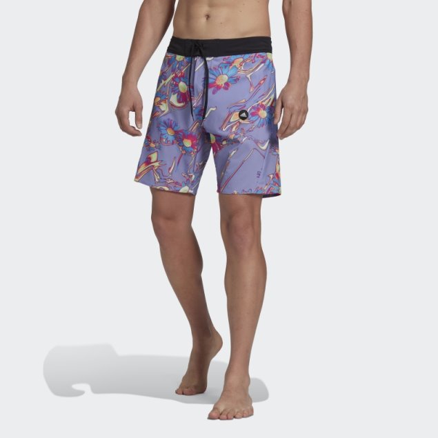 Adidas Positivisea Classic Length Graphic Board Shorts Morado Claro