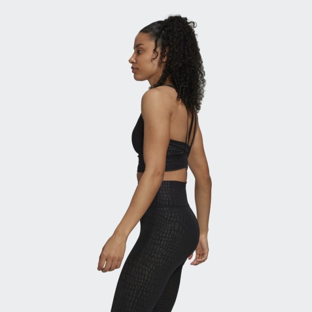 Sujetador Largo Powerimpact Training De Sujeción Media Negro Adidas Fashion