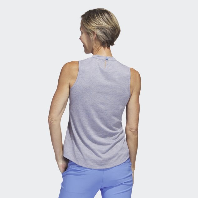 Polo De Golf Sin Mangas Con Cuello Alto Jaspeado Essentials Adidas Azul