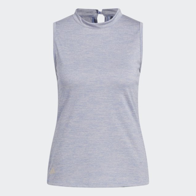 Polo De Golf Sin Mangas Con Cuello Alto Jaspeado Essentials Adidas Azul