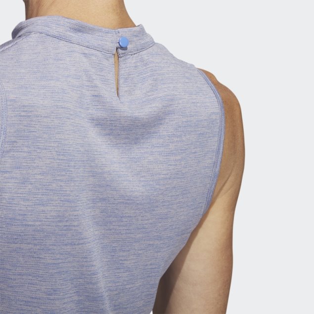 Polo De Golf Sin Mangas Con Cuello Alto Jaspeado Essentials Adidas Azul