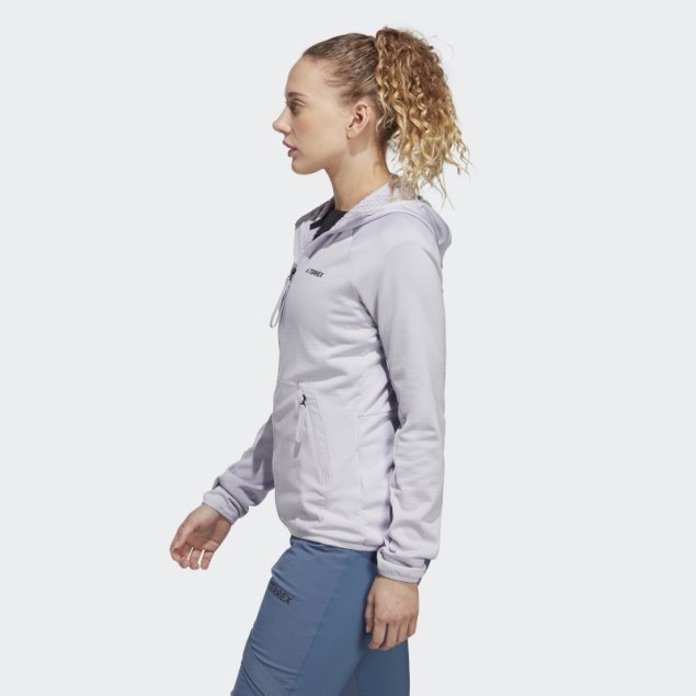Adidas Terrex Tech Flooce Light Chaqueta De Senderismo Con Capucha Plateada