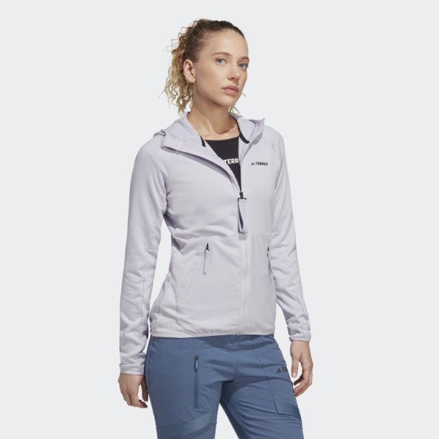 Adidas Terrex Tech Flooce Light Chaqueta De Senderismo Con Capucha Plateada