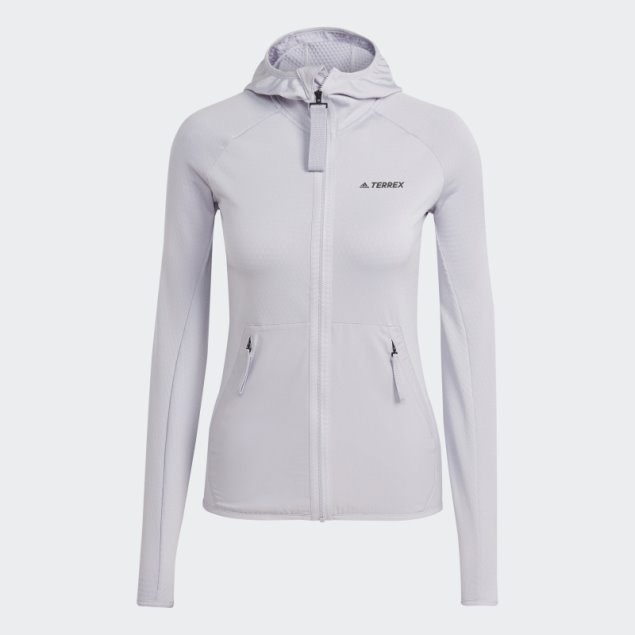 Adidas Terrex Tech Flooce Light Chaqueta De Senderismo Con Capucha Plateada