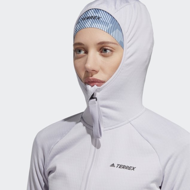 Adidas Terrex Tech Flooce Light Chaqueta De Senderismo Con Capucha Plateada